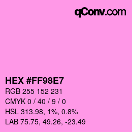 Color code: HEX #FF98E7 | qconv.com