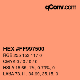 Color code: HEX #FF997500 | qconv.com