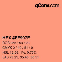 Color code: HEX #FF997E | qconv.com