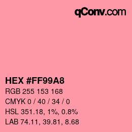 Color code: HEX #FF99A8 | qconv.com