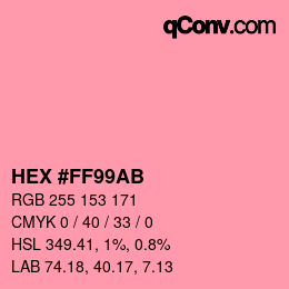 Color code: HEX #FF99AB | qconv.com