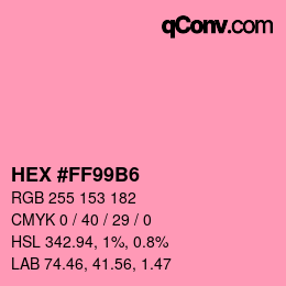 Color code: HEX #FF99B6 | qconv.com