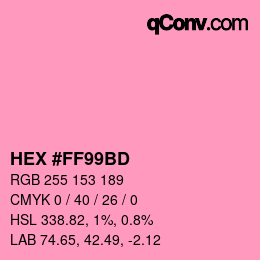 Color code: HEX #FF99BD | qconv.com