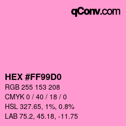 Color code: HEX #FF99D0 | qconv.com