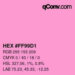 Color code: HEX #FF99D1 | qconv.com