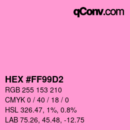 Color code: HEX #FF99D2 | qconv.com