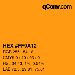 Color code: HEX #FF9A12 | qconv.com