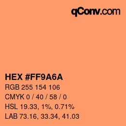 Color code: HEX #FF9A6A | qconv.com