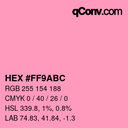 Color code: HEX #FF9ABC | qconv.com