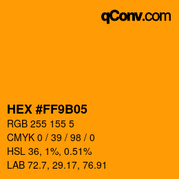 颜色代码: HEX #FF9B05 | qconv.com