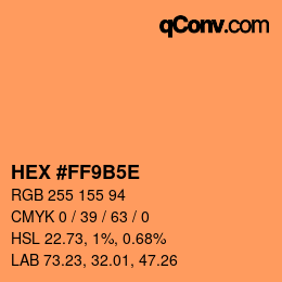 カラーコード: HEX #FF9B5E | qconv.com