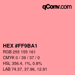 Color code: HEX #FF9BA1 | qconv.com