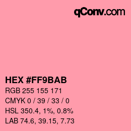 Color code: HEX #FF9BAB | qconv.com