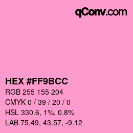 Color code: HEX #FF9BCC | qconv.com