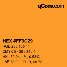 Color code: HEX #FF9C29 | qconv.com