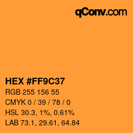 Color code: HEX #FF9C37 | qconv.com