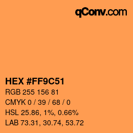 Color code: HEX #FF9C51 | qconv.com