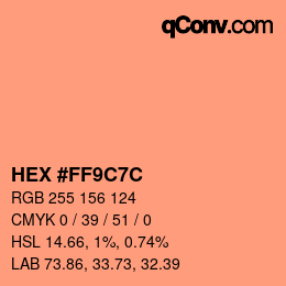 Color code: HEX #FF9C7C | qconv.com