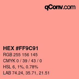 Color code: HEX #FF9C91 | qconv.com