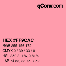 Color code: HEX #FF9CAC | qconv.com