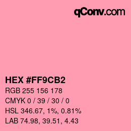 Color code: HEX #FF9CB2 | qconv.com