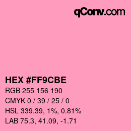 Color code: HEX #FF9CBE | qconv.com