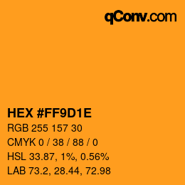 Color code: HEX #FF9D1E | qconv.com