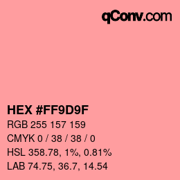 カラーコード: HEX #FF9D9F | qconv.com