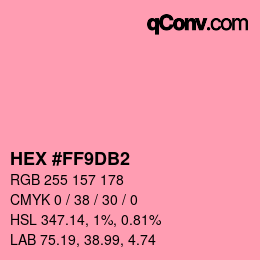 Color code: HEX #FF9DB2 | qconv.com