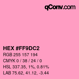 Color code: HEX #FF9DC2 | qconv.com