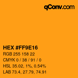 颜色代码: HEX #FF9E16 | qconv.com