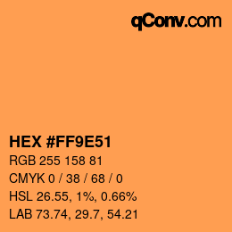 颜色代码: HEX #FF9E51 | qconv.com