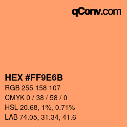 颜色代码: HEX #FF9E6B | qconv.com