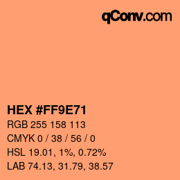 颜色代码: HEX #FF9E71 | qconv.com