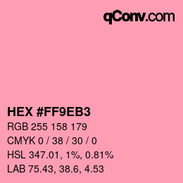 Color code: HEX #FF9EB3 | qconv.com