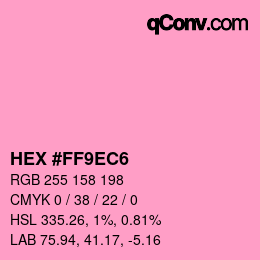 Color code: HEX #FF9EC6 | qconv.com