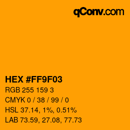 Color code: HEX #FF9F03 | qconv.com