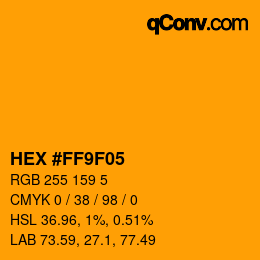 Color code: HEX #FF9F05 | qconv.com