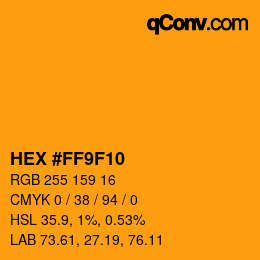 Color code: HEX #FF9F10 | qconv.com
