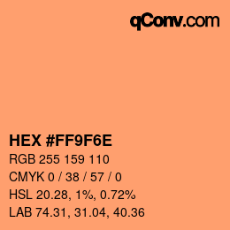 Color code: HEX #FF9F6E | qconv.com