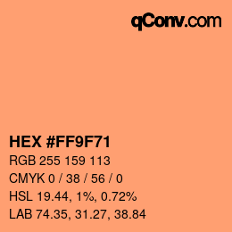 カラーコード: HEX #FF9F71 | qconv.com