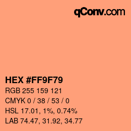 カラーコード: HEX #FF9F79 | qconv.com