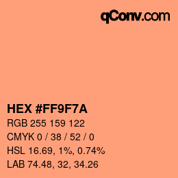 Color code: HEX #FF9F7A | qconv.com