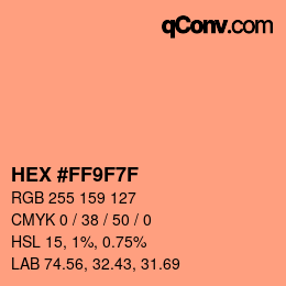 颜色代码: HEX #FF9F7F | qconv.com