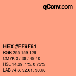 Color code: HEX #FF9F81 | qconv.com