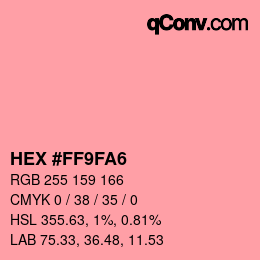 Color code: HEX #FF9FA6 | qconv.com