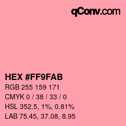 Color code: HEX #FF9FAB | qconv.com