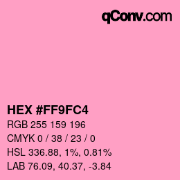 カラーコード: HEX #FF9FC4 | qconv.com