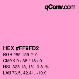 Color code: HEX #FF9FD2 | qconv.com