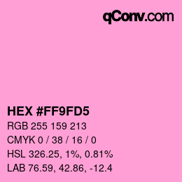 カラーコード: HEX #FF9FD5 | qconv.com